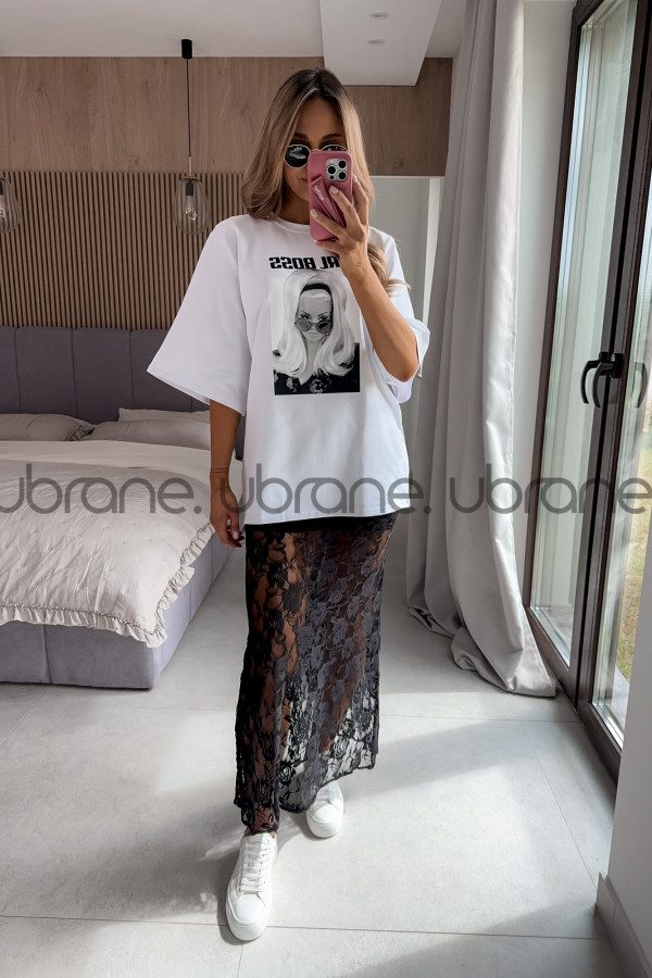 T-SHIRT OVERSIZE GIRL BOSS BIAŁY 7