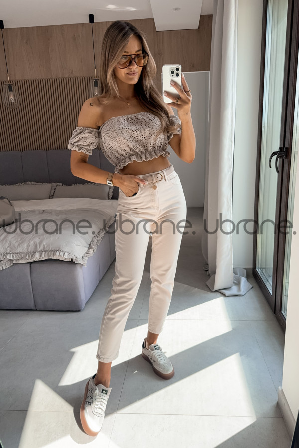 SPODNIE PERFECT JEANS PREMIUM BEŻOWE