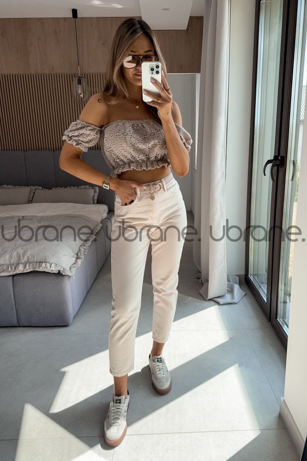 SPODNIE PERFECT JEANS PREMIUM BEŻOWE 4