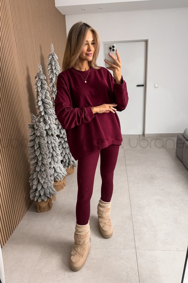 BLUZA LANA LONG BORDO