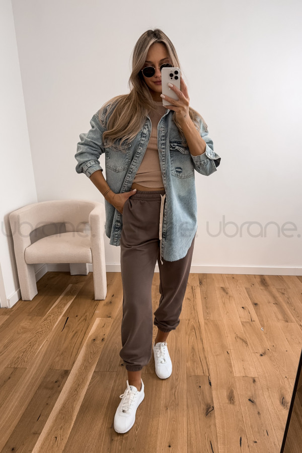 SPODNIE LINDA DRESOWE TYPU JOGGER MOCCA 2