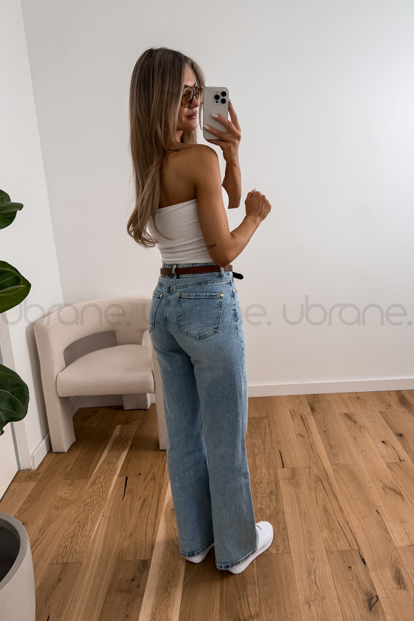 SPODNIE MANILA JEANS WIDE LEG NIEBIESKIE 2