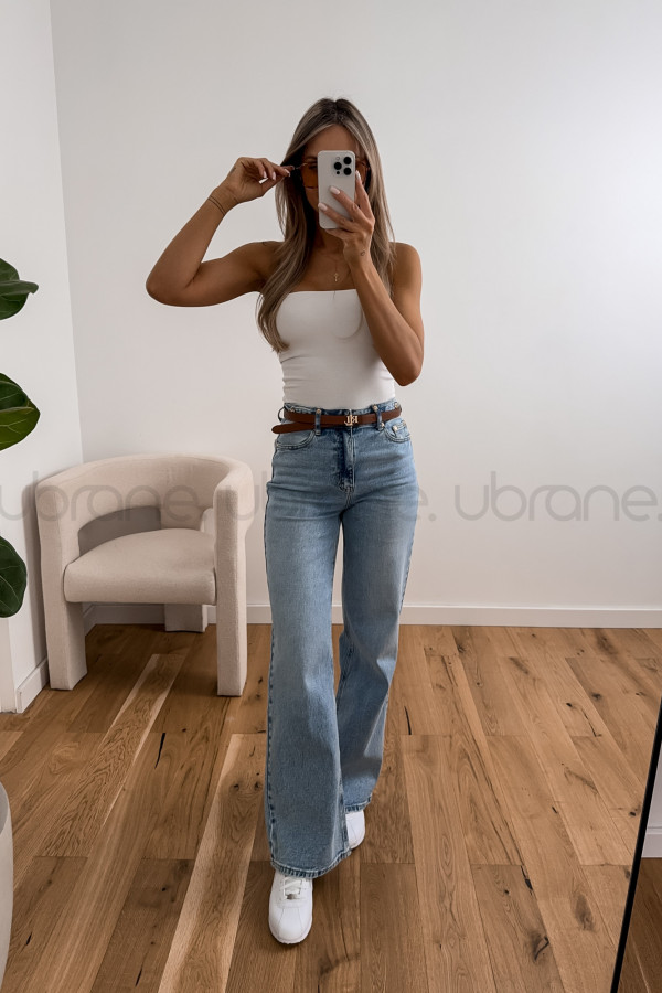 SPODNIE MANILA JEANS WIDE LEG NIEBIESKIE 9