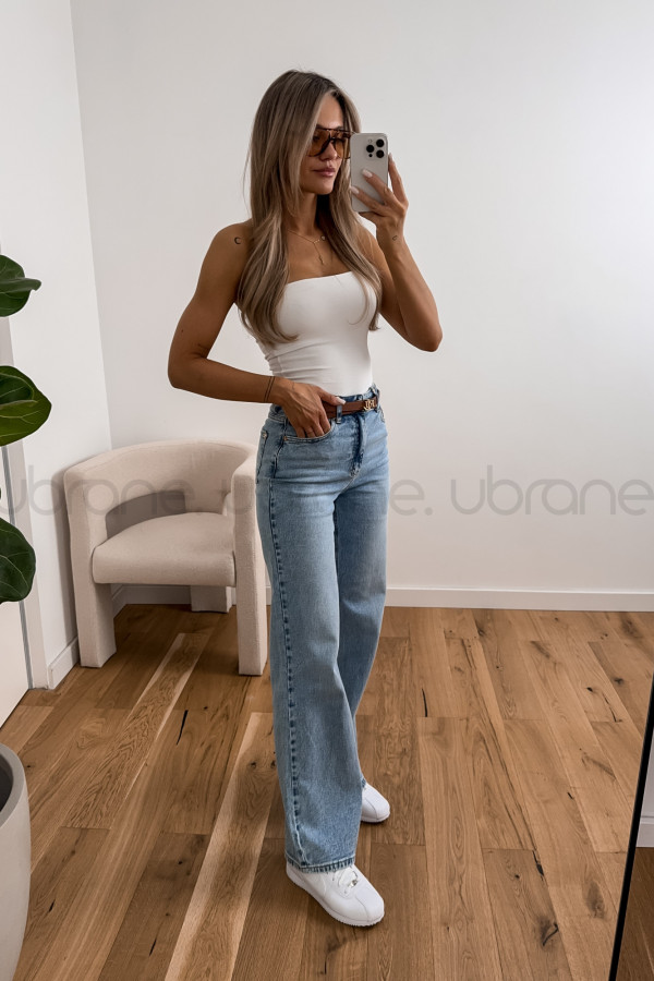 SPODNIE MANILA JEANS WIDE LEG NIEBIESKIE 10